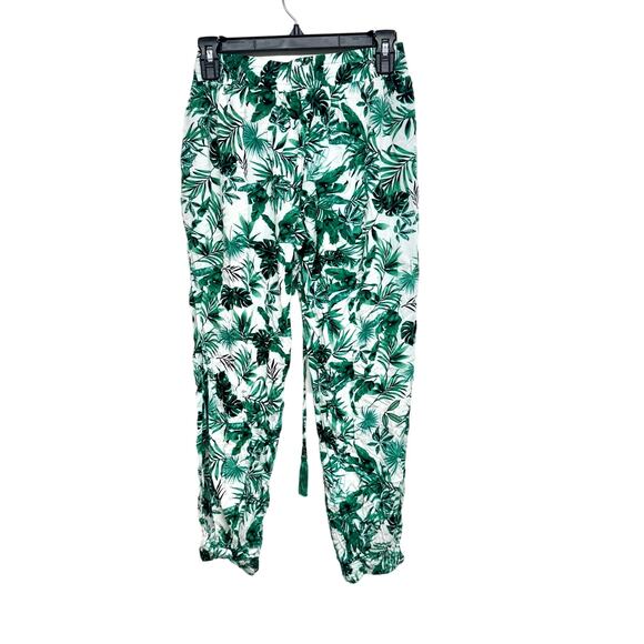 Solitaire Women Slit Leg Elastic Waisted Floral Tropical Swim Joggers Size Small - Picture 3 of 3